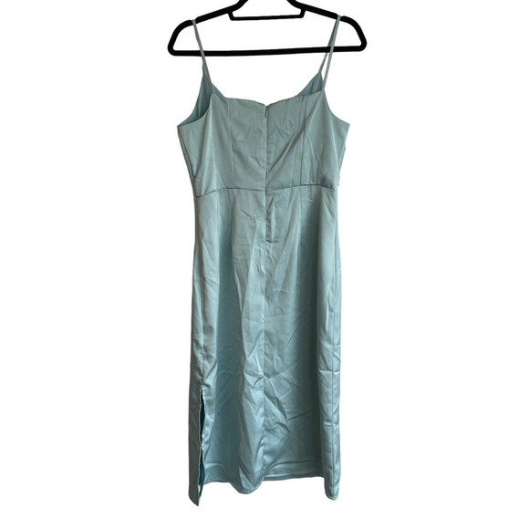 SAM EDELMAN Satin Cutout Midi Dress Mint Women's Size 6 NWT - Picture 3 of 10